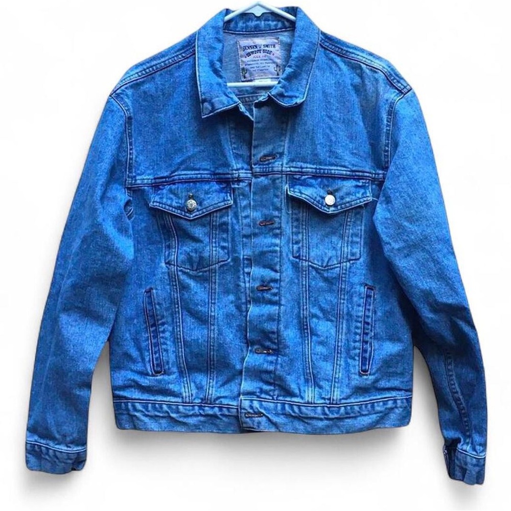 Jensen Smith Vintage 90’s Made In USA Denim Blue Jean Jacket Size Medium